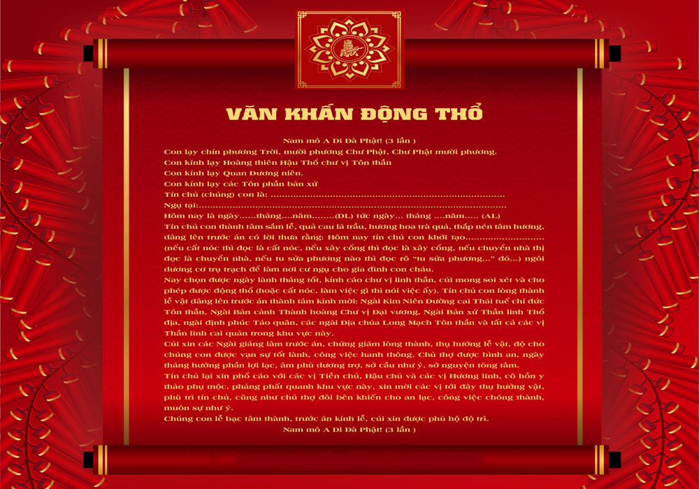 Văn khấn động thổ hợp phong thủy