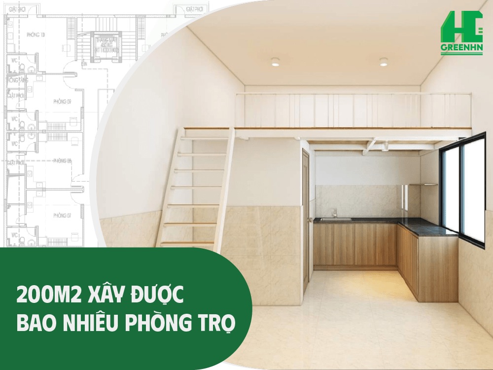 Tính toán 200m2 xây được bao nhiêu phòng trọ?