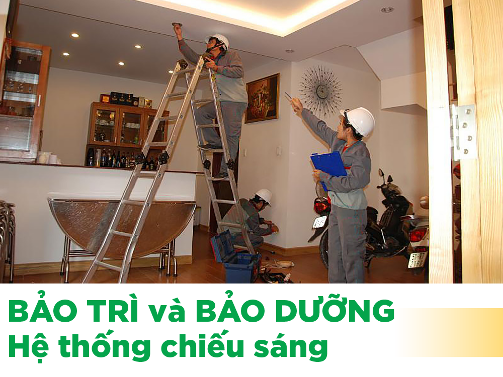 bố tri và bảo dưỡng hệ thống chiếu sáng cho nhà phố