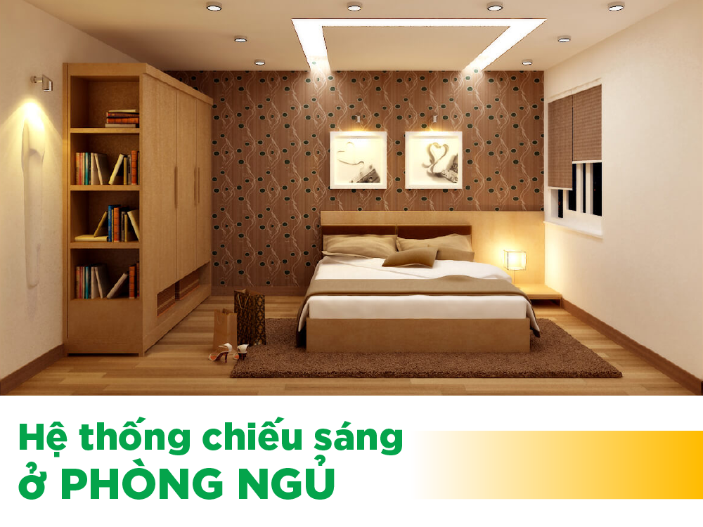 Cách bố trí hệ thống chiếu sáng cho phòng ngủ nhà phố