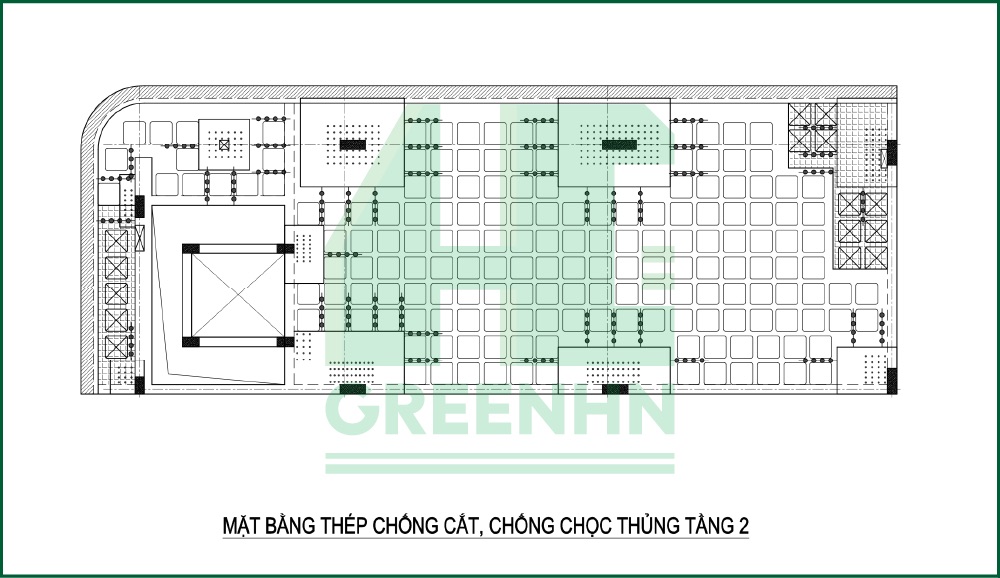 Mặt bằng thép chống cắt chống chọc thủng