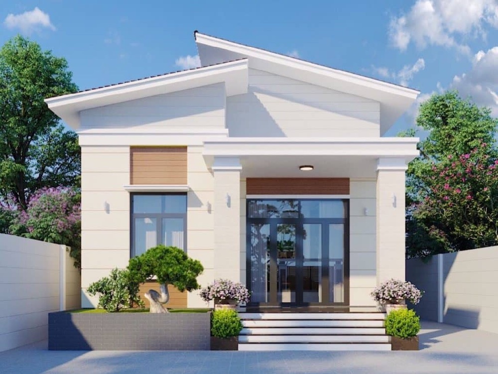 Nhà 1 tầng 100m² phong cách tối giản