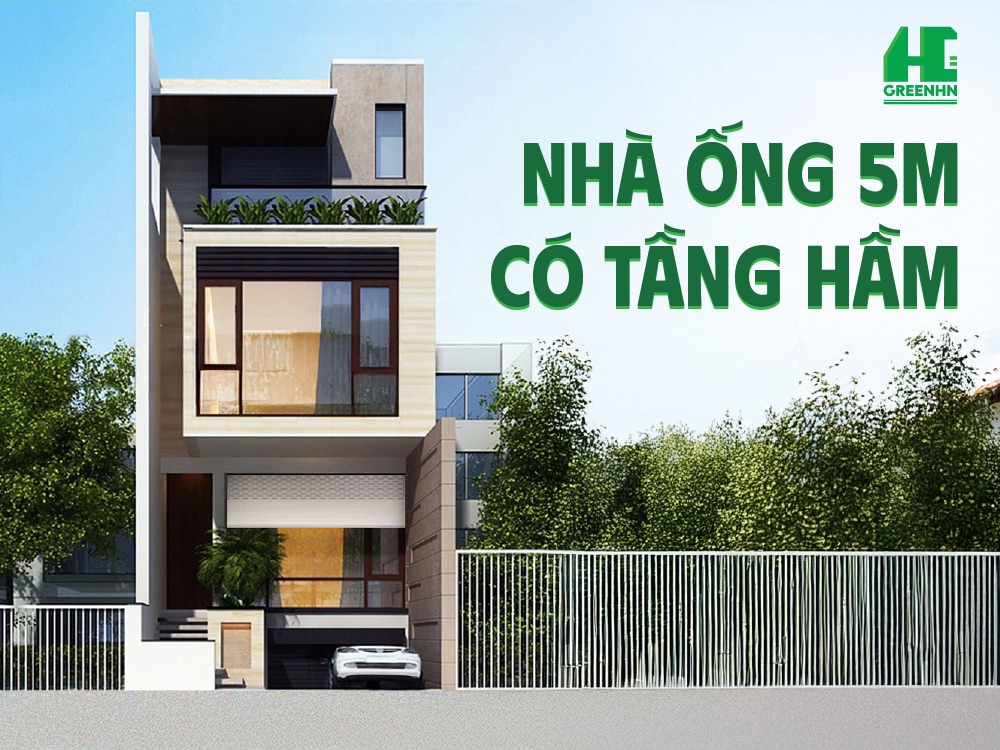 Thiết kế nhà ống 5m có tầng hầm