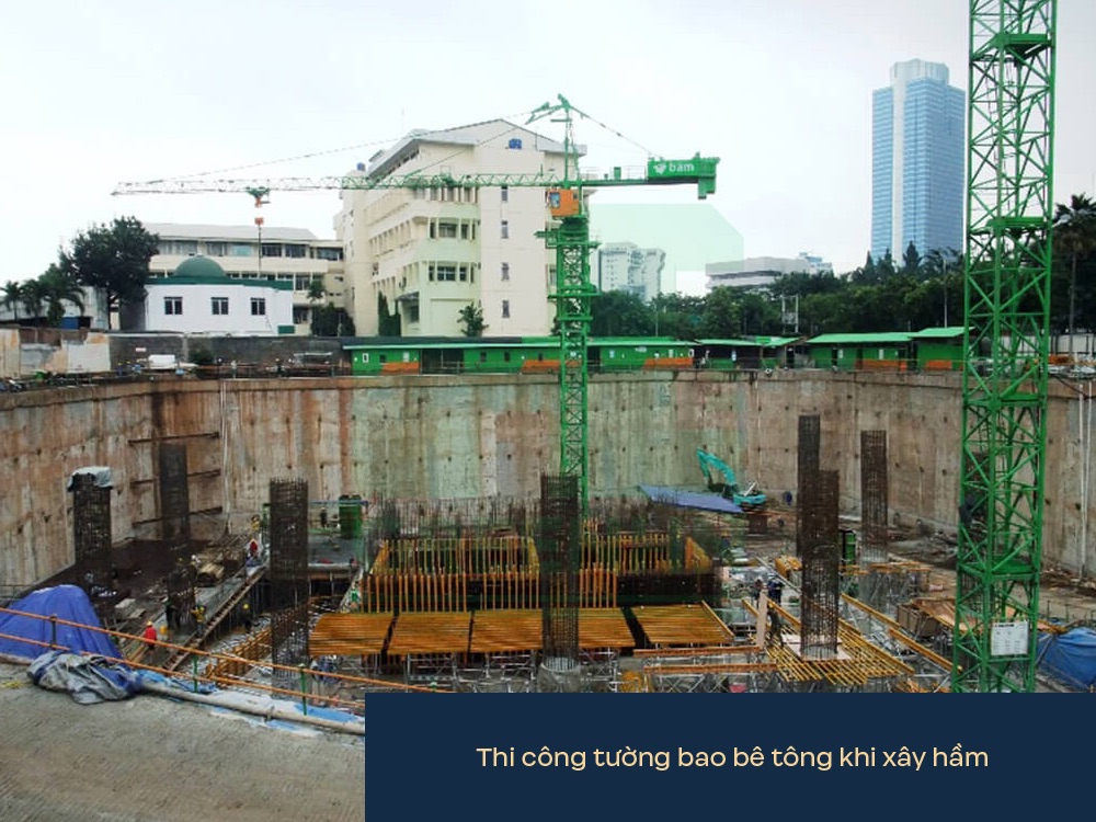 Thi công tường vây barrette trước khi đào hầm