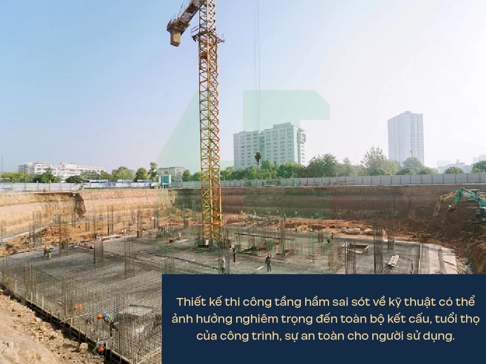 Thiết kế thi công tầng hầm nhà cao tầng đảm bảo an toàn kết cấu