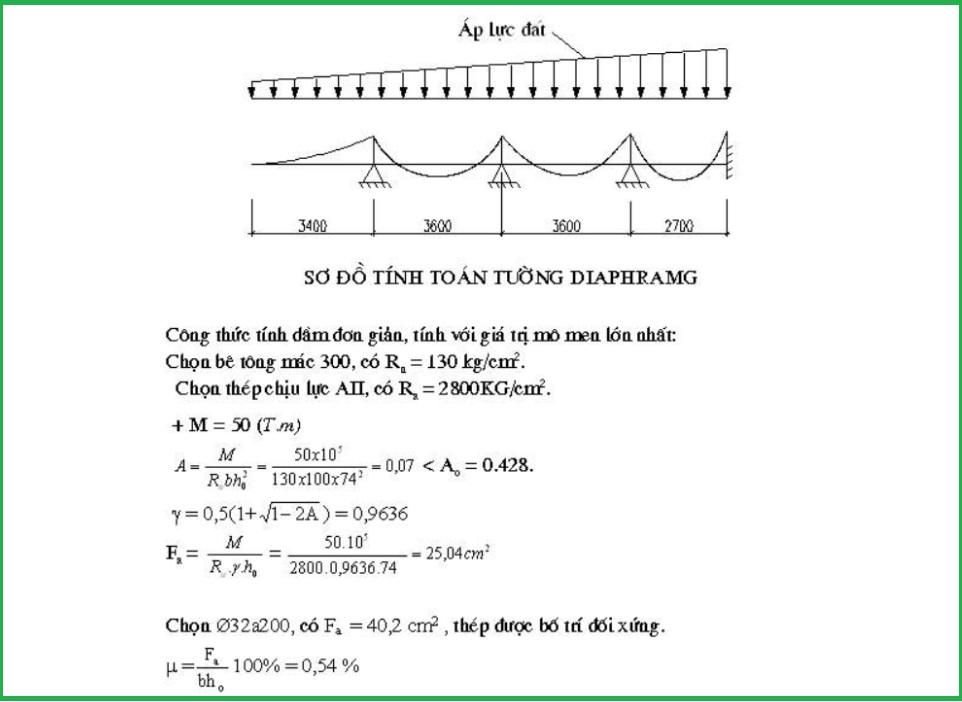 Tính toán cốt thép chịu lực cho tường