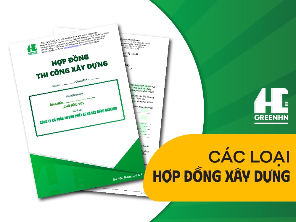 Các loại hợp đồng xây dựng hiện nay